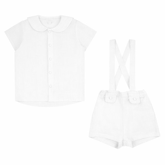 Textured Toddler White 2 Pcs Set