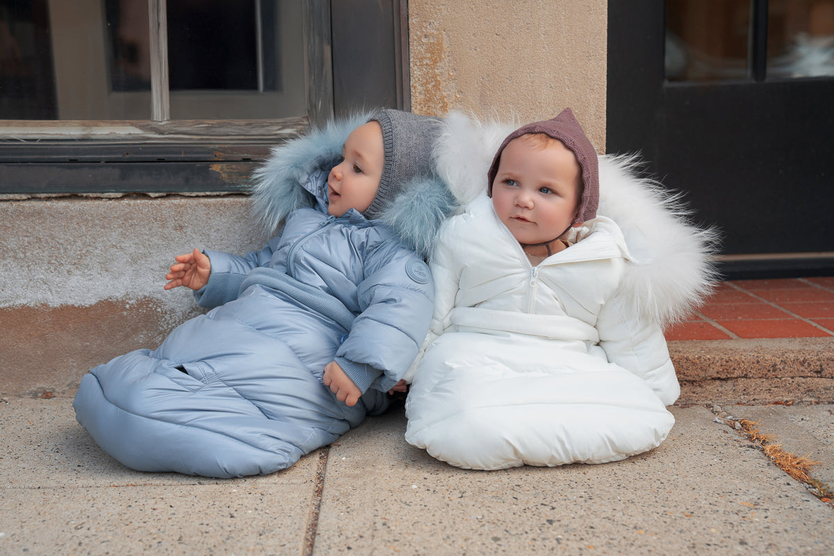 Ribbed Detail Snowsuit-White