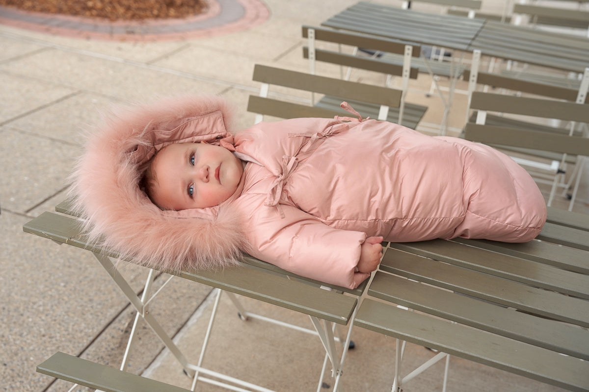 Bow Wrap Snowsuit-Rose