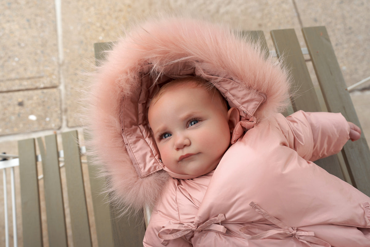 Bow Wrap Snowsuit-Rose