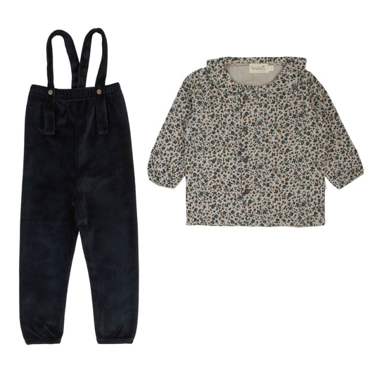 Floral Muslin Velour Romper-Boys
