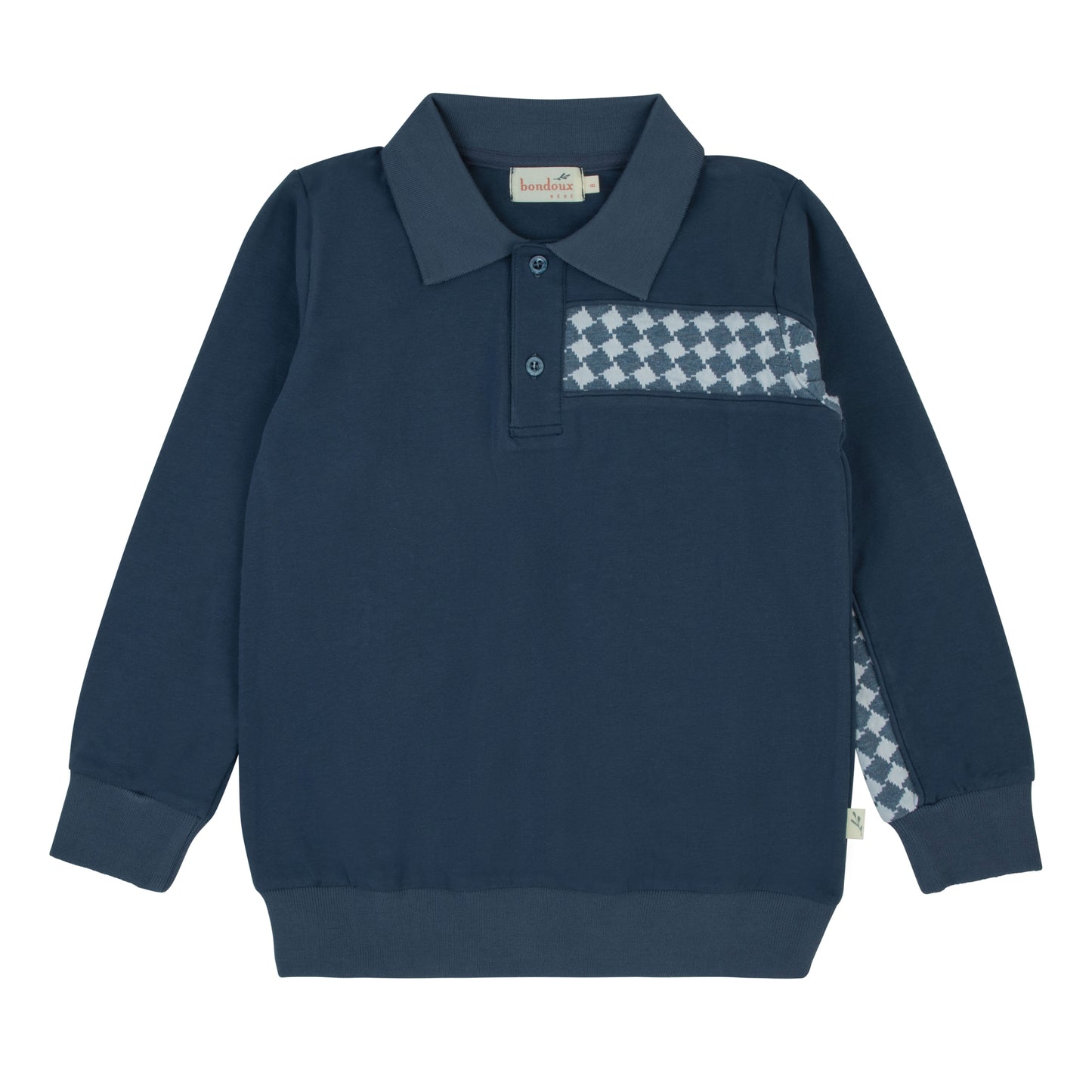 Knit Insert Polo-Blue