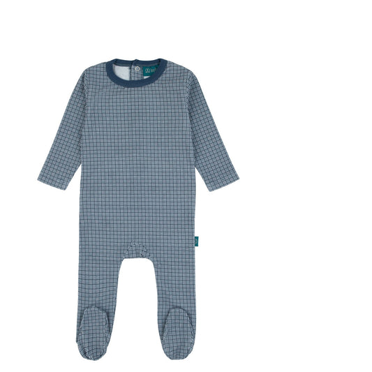 Weaved Navy Blue Print Footie