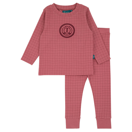 Checked Logo Pink 2 Pcs Set