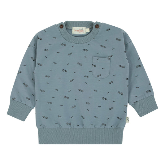 Blue Car Print Top