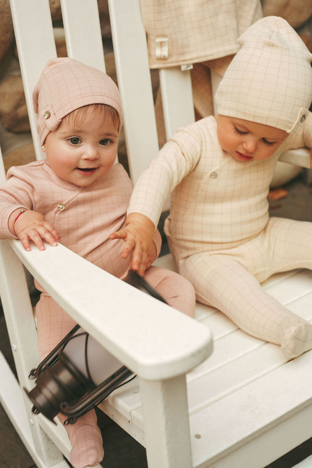 Checked Kimono Hat-Pink