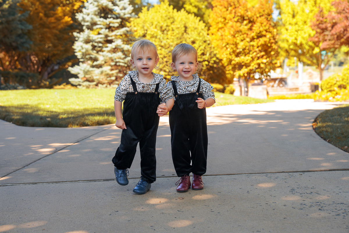 Floral Muslin Velour Romper-Girls
