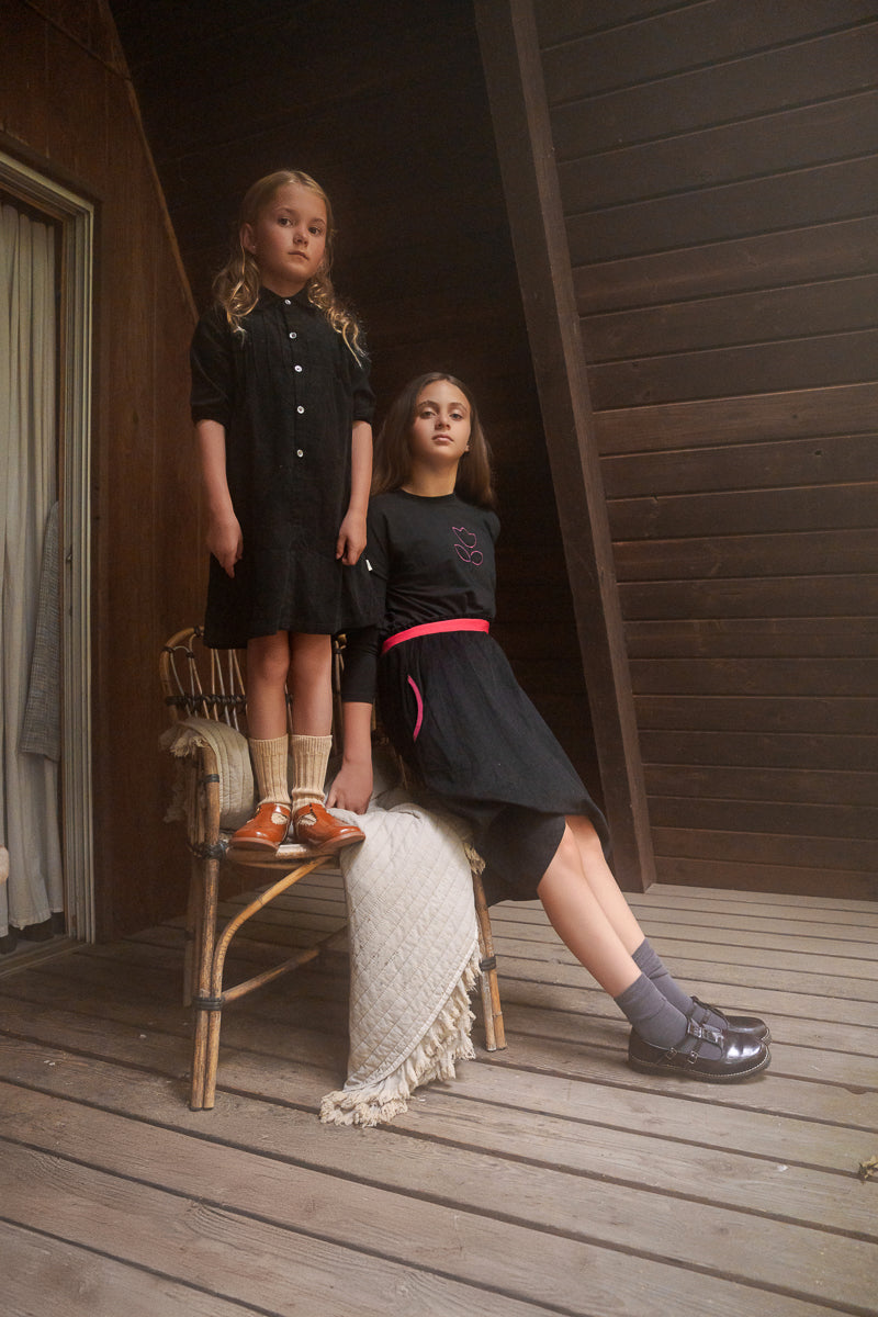 Corduroy Dress-Black