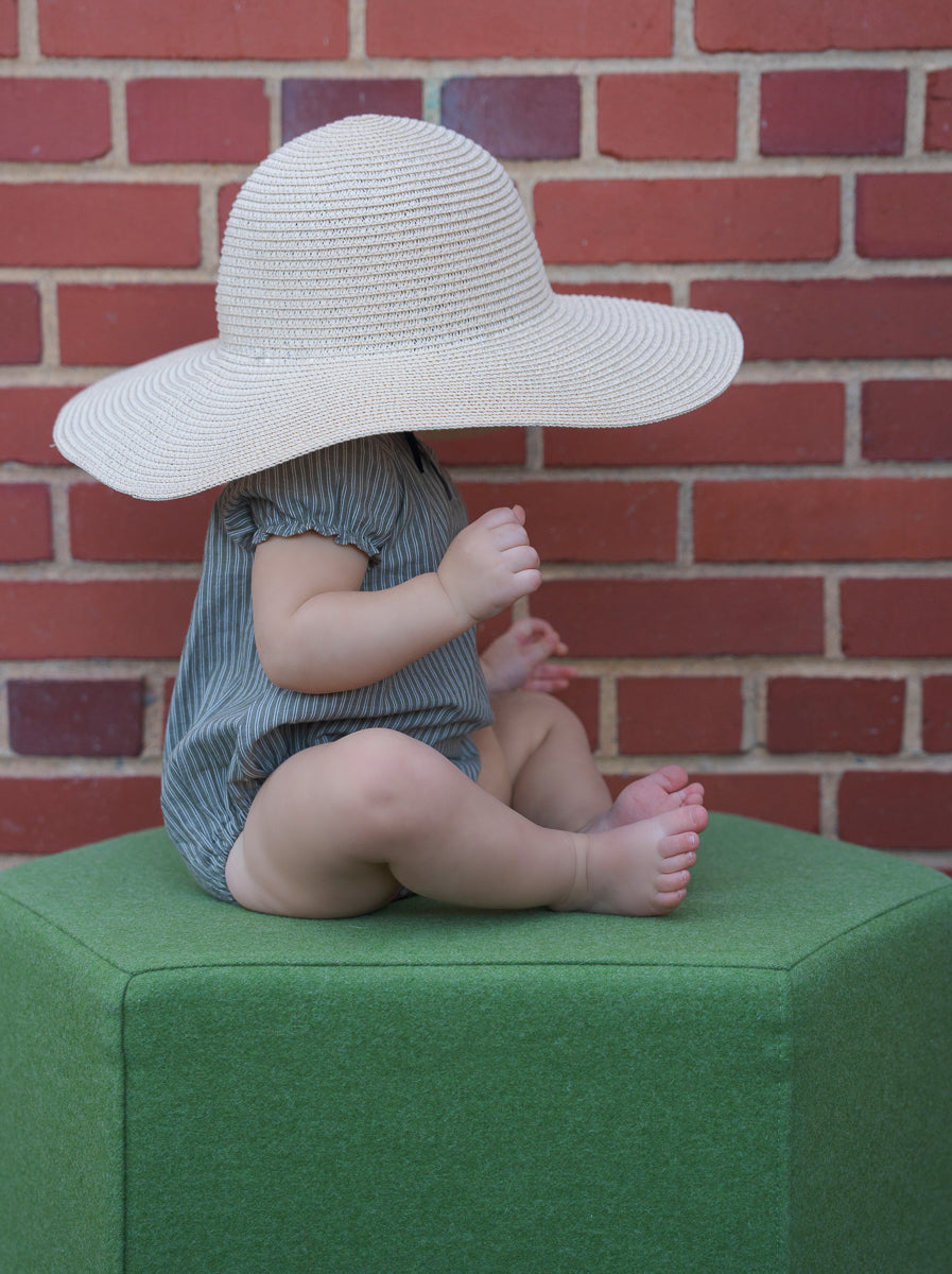 Pin-Striped Baby Romper-Green