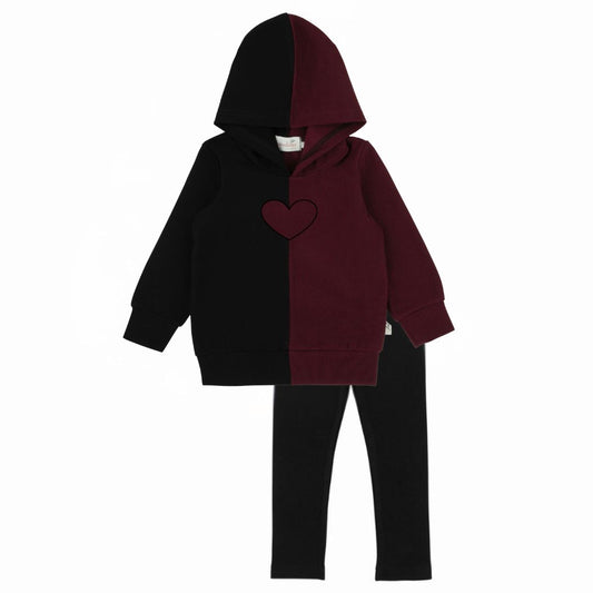 Black-N-Colored 2 Piece-Burgundy