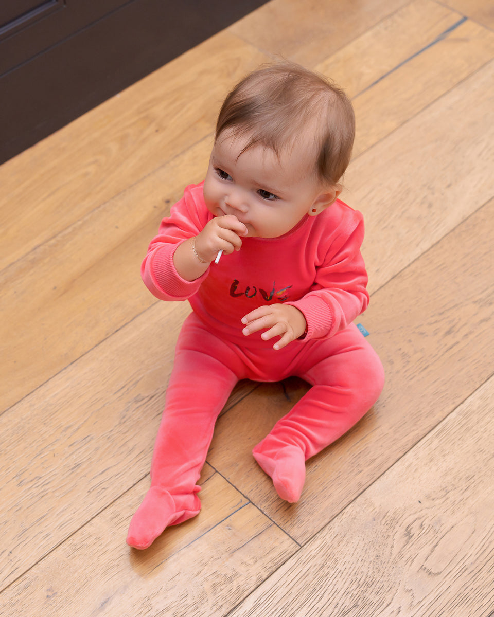 Fun Colored Footie-Coral