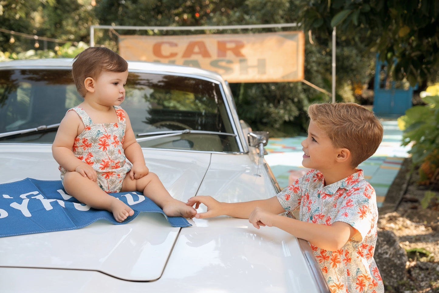 Tropical Print  Boys Romper