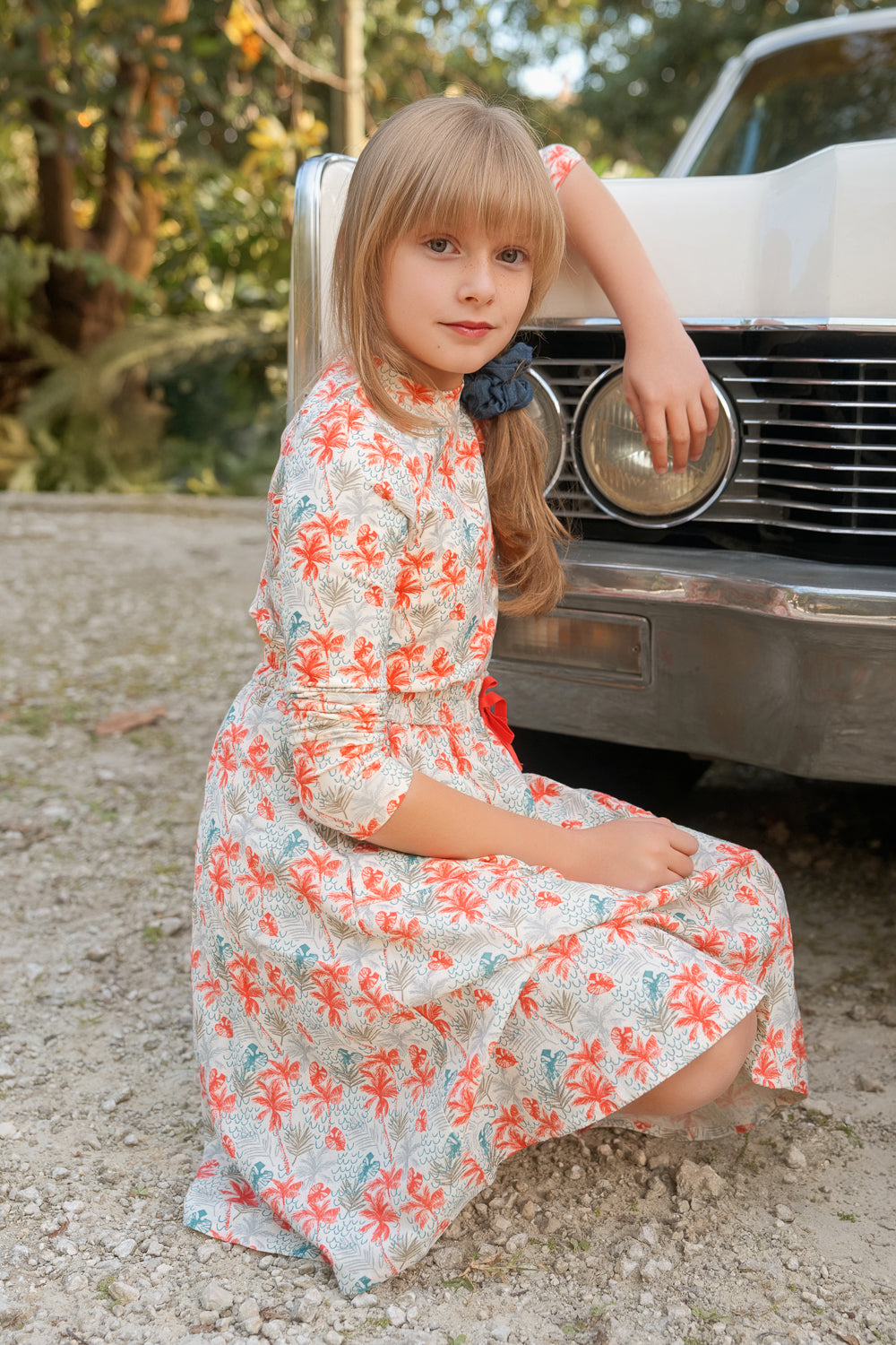 Tropical Print Long Sleeve Top