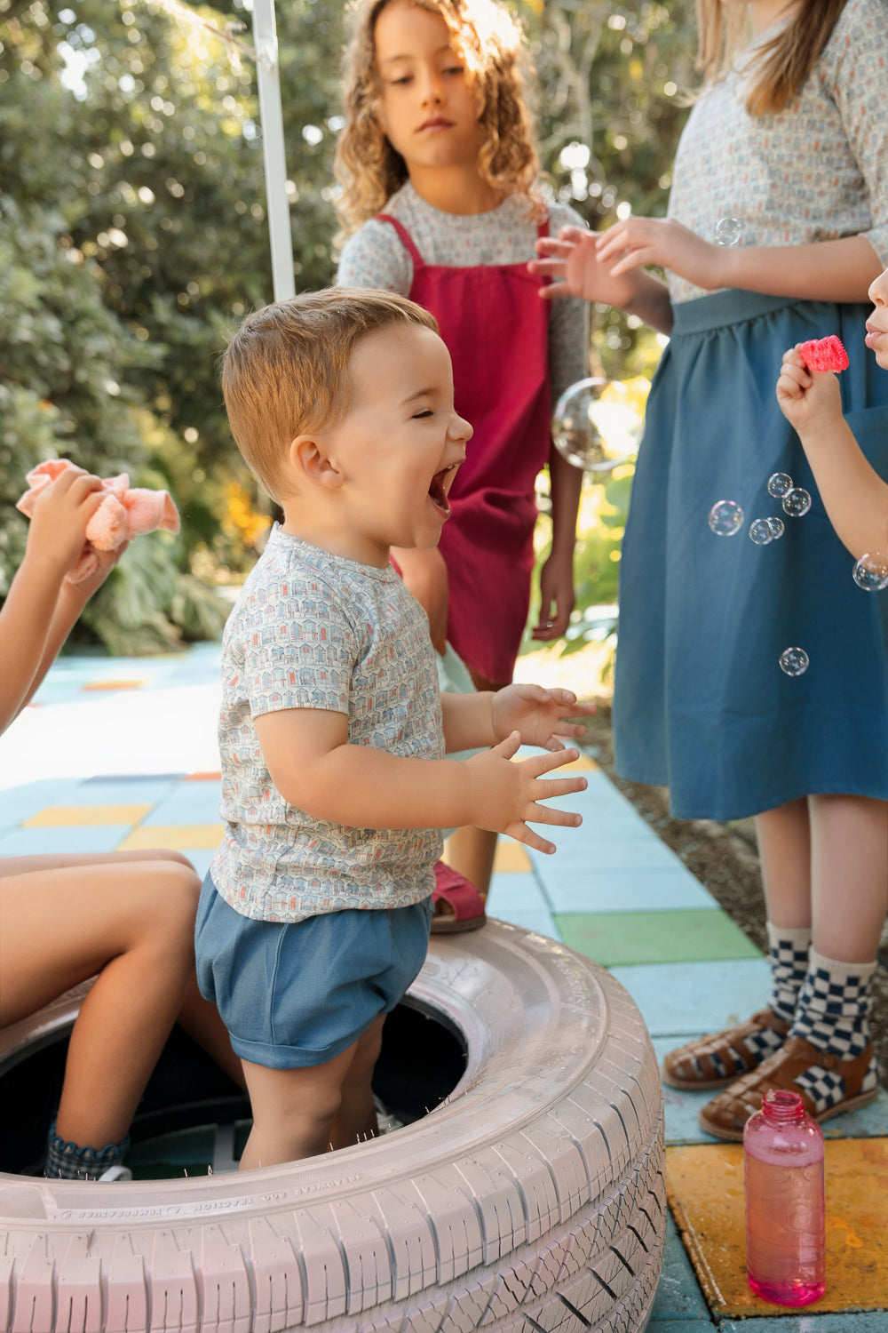 House print Blue Preteen Set