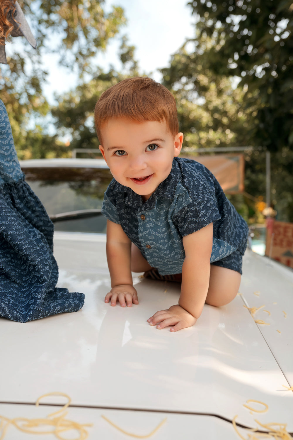 Boys Textured Two Tone Short Set