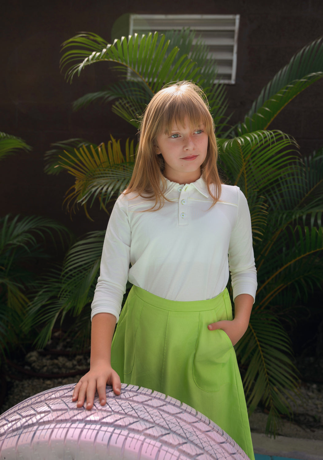 Lime Green Fruit Print Preteen Set