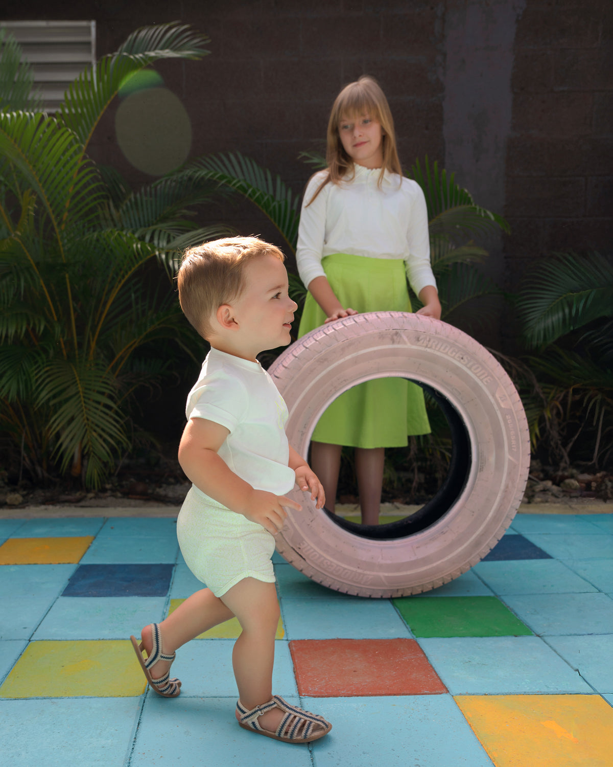 Lime Green Fruit Print Preteen Set