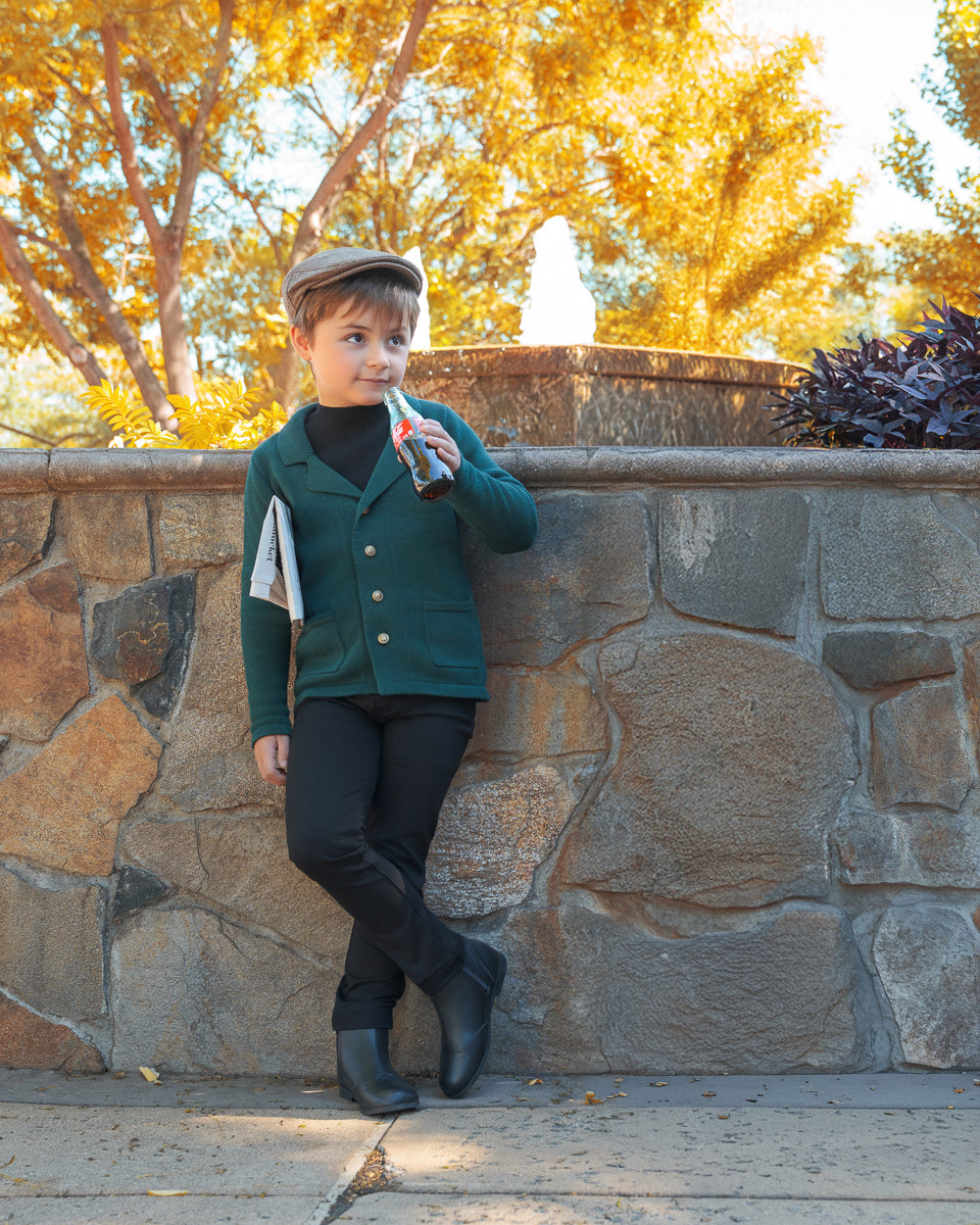 Couture Knit Cardigan-Green