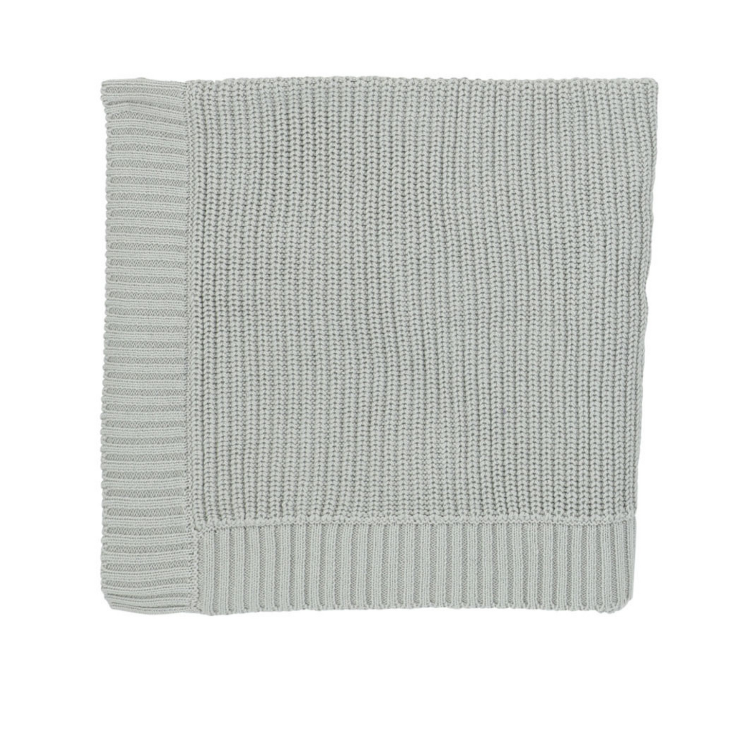 Chunky Knit Blanket-Grey Green