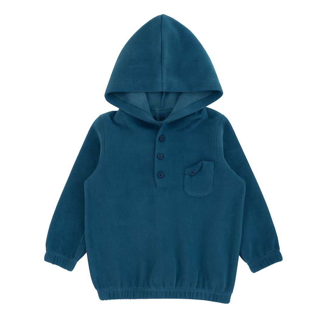 Ribbed Corduroy Top-Teal
