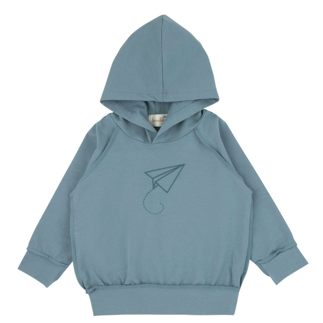 Light Blue Plane Hoodie Top