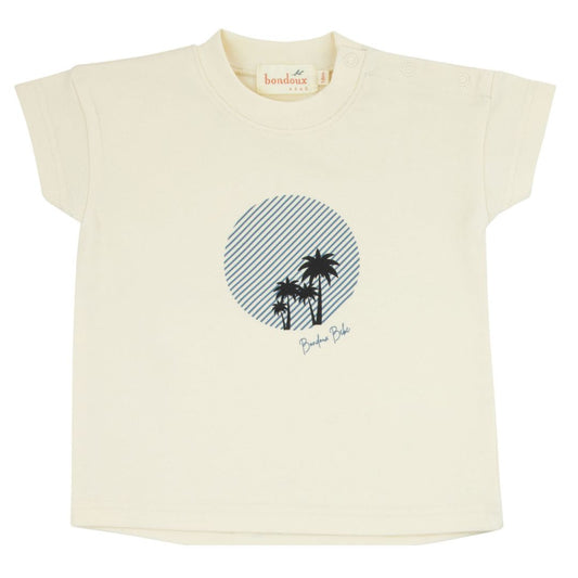 Blue Palm Tree Short Sleeve Top