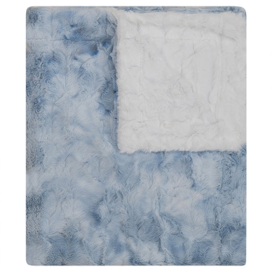 Fuzzy Blanket-Tie Dye Blue / White